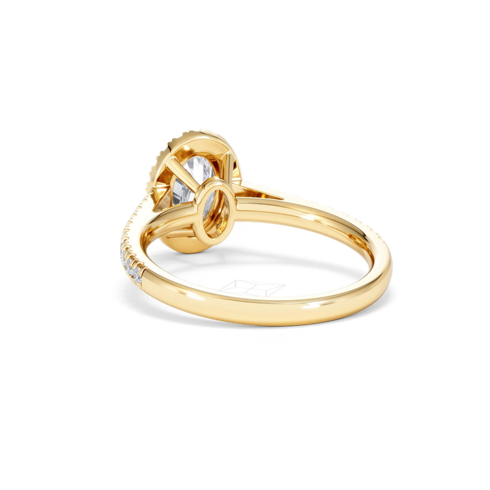 Georgina Lab Oval Diamond Halo Engagement Ring 18K Gold 1.55ct F/VS1