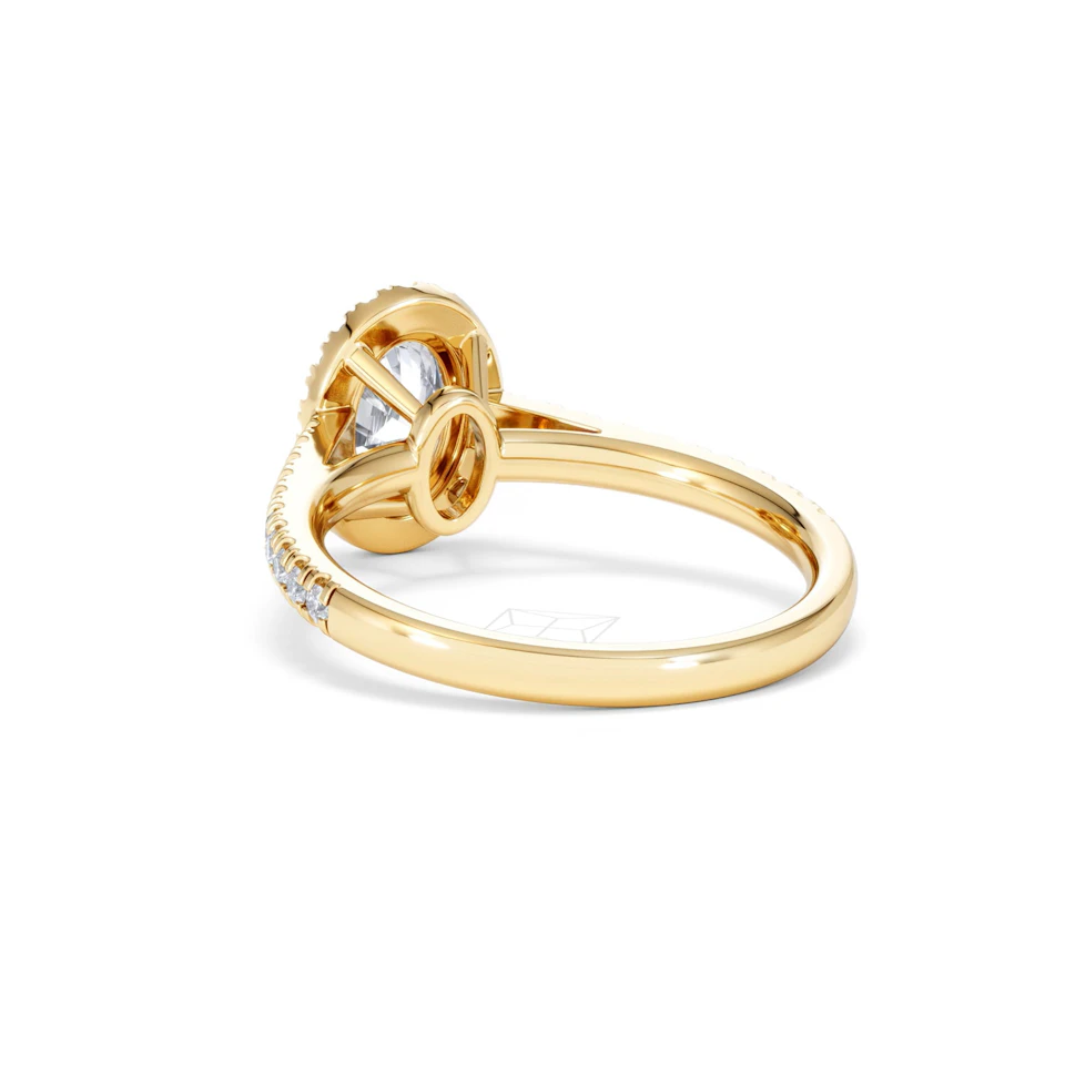 Georgina Lab Oval Diamond Halo Engagement Ring 18K Gold 1.55ct F/VS1