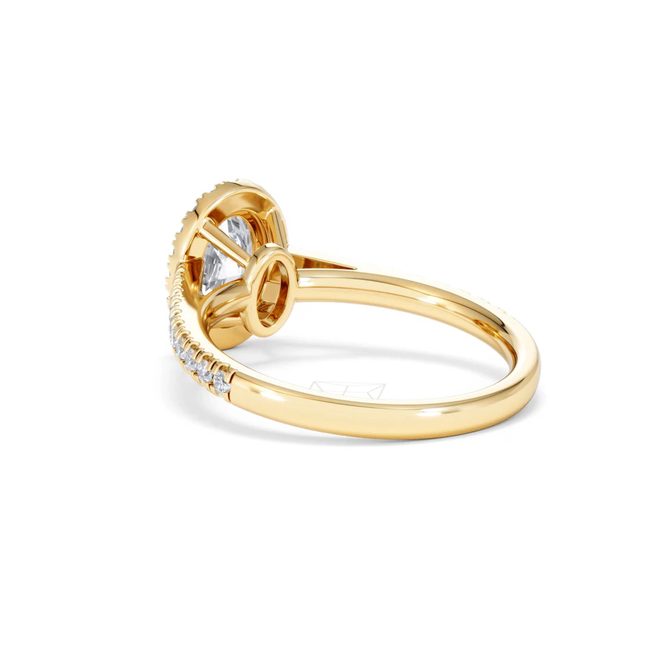 Georgina Lab Oval Diamond Halo Engagement Ring 18K Gold 1.55ct F/VS1