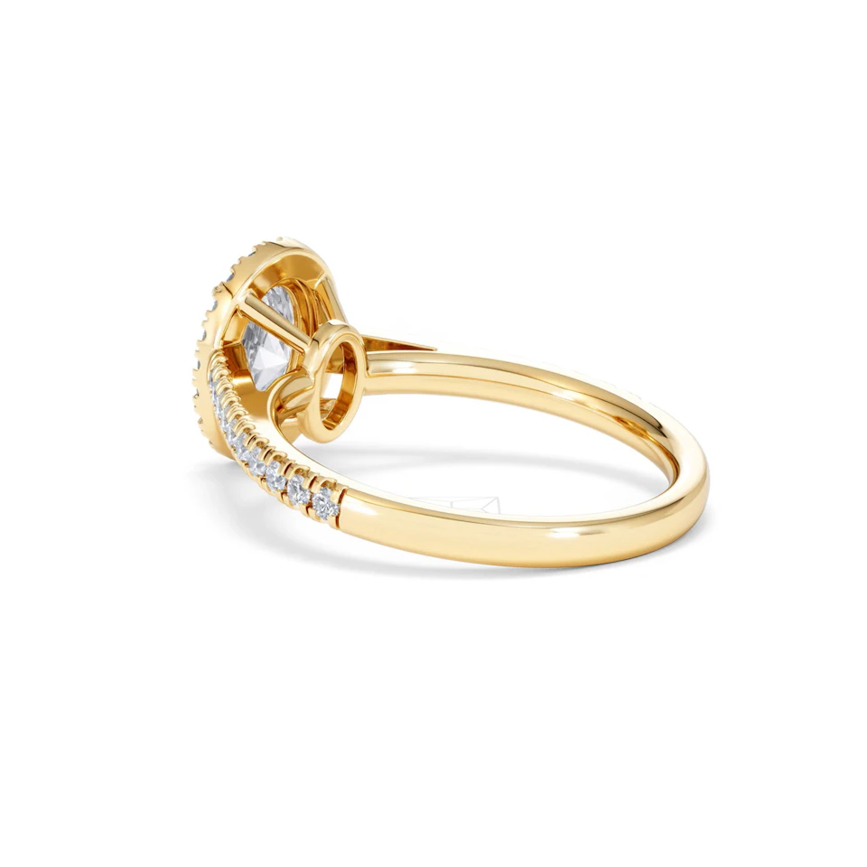 Georgina Lab Oval Diamond Halo Engagement Ring 18K Gold 1.55ct F/VS1