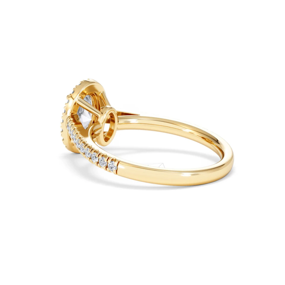 Georgina Lab Oval Diamond Halo Engagement Ring 18K Gold 1.55ct F/VS1