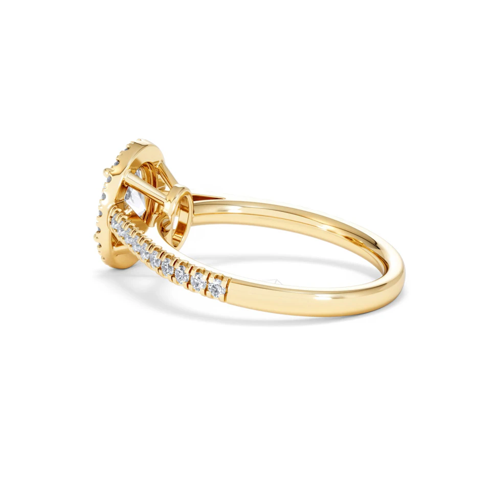 Georgina Lab Oval Diamond Halo Engagement Ring 18K Gold 1.55ct F/VS1