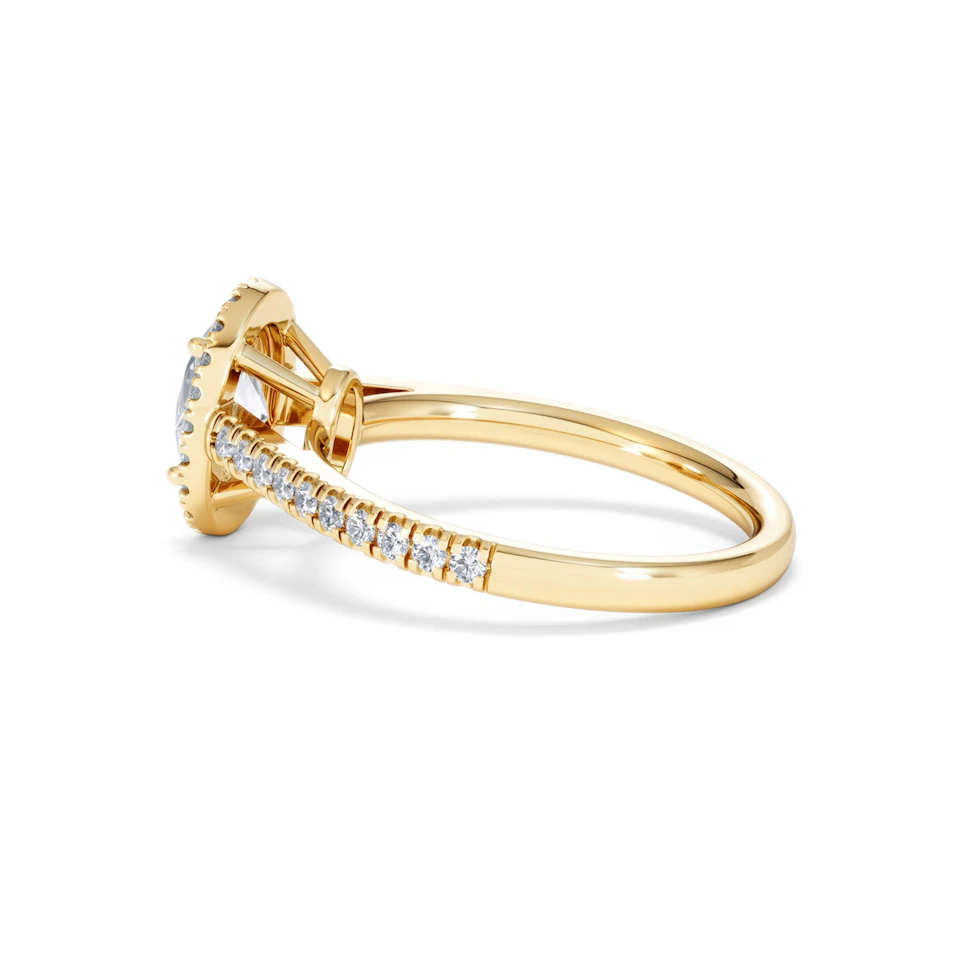 Georgina Lab Oval Diamond Halo Engagement Ring 18K Gold 1.55ct F/VS1