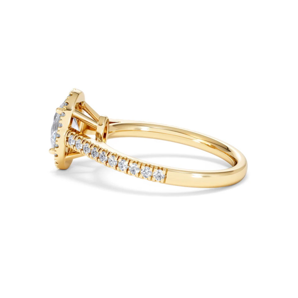 Georgina Lab Oval Diamond Halo Engagement Ring 18K Gold 1.55ct F/VS1