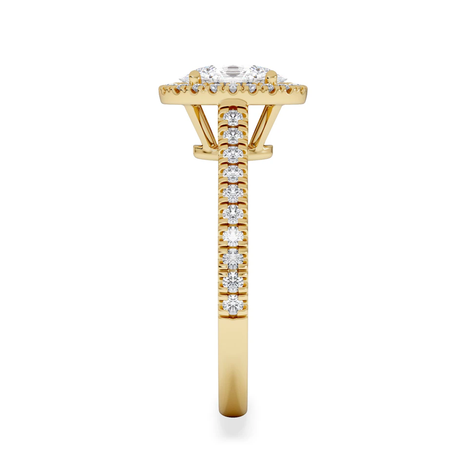 Georgina Lab Oval Diamond Halo Engagement Ring 18K Gold 1.55ct F/VS1