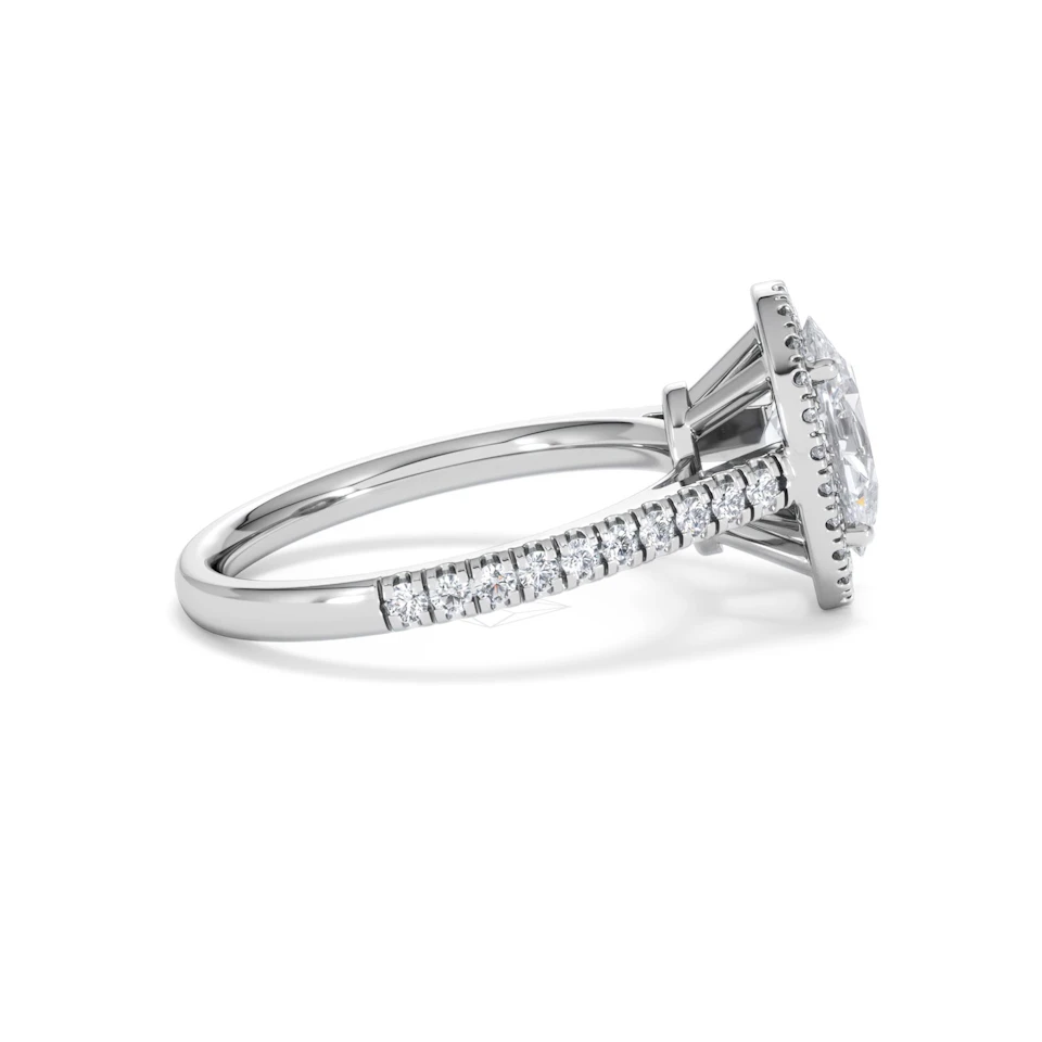 Georgina Lab Oval Diamond Halo Engagement Ring Platinum 2.05ct F/VS1