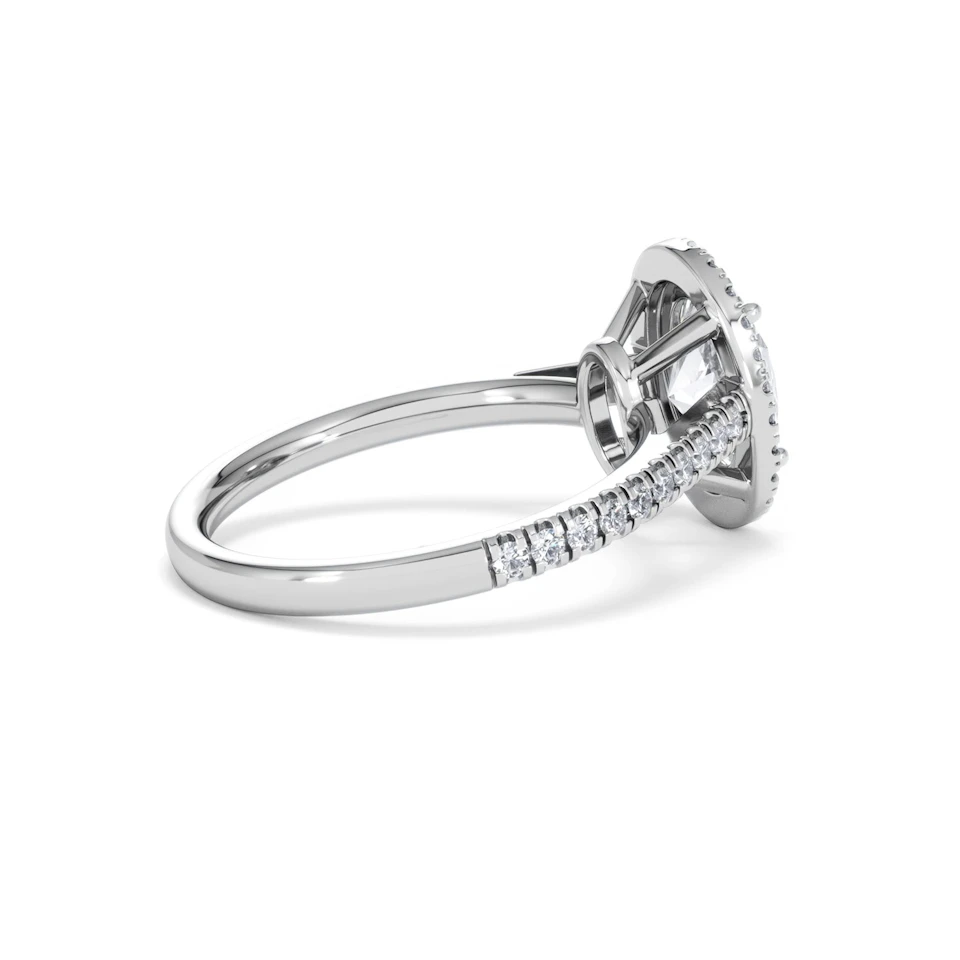 Georgina Lab Oval Diamond Halo Engagement Ring Platinum 2.05ct F/VS1