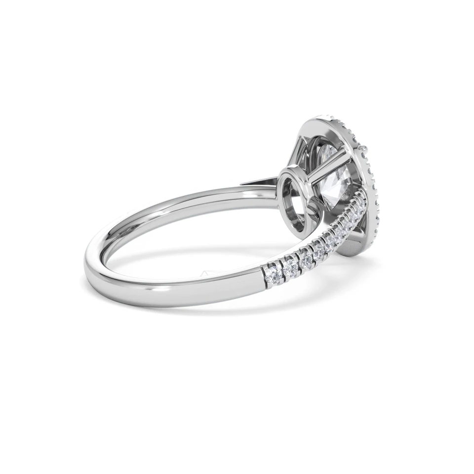 Georgina Lab Oval Diamond Halo Engagement Ring Platinum 2.05ct F/VS1