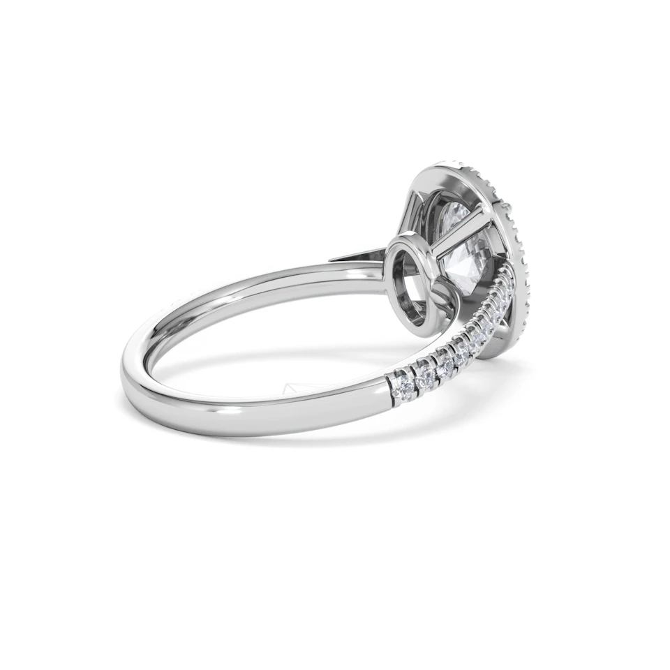 Georgina Lab Oval Diamond Halo Engagement Ring Platinum 2.05ct F/VS1