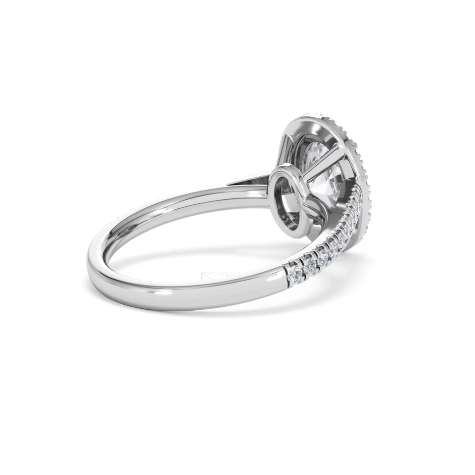 Georgina Lab Oval Diamond Halo Engagement Ring Platinum 2.05ct F/VS1