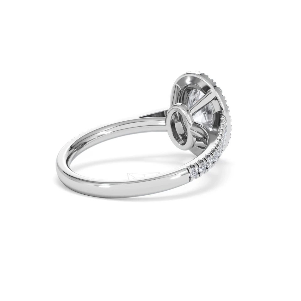 Georgina Lab Oval Diamond Halo Engagement Ring Platinum 2.05ct F/VS1