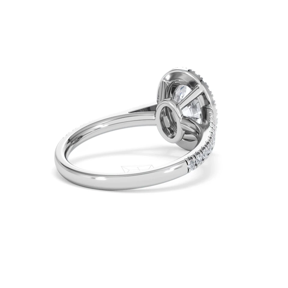 Georgina Lab Oval Diamond Halo Engagement Ring Platinum 2.05ct F/VS1