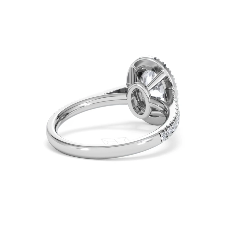 Georgina Lab Oval Diamond Halo Engagement Ring Platinum 2.05ct F/VS1