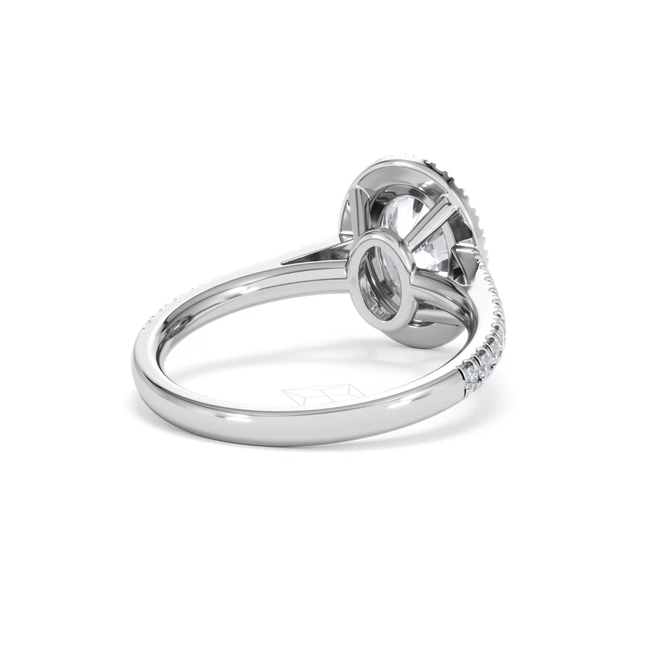 Georgina Lab Oval Diamond Halo Engagement Ring Platinum 2.05ct F/VS1