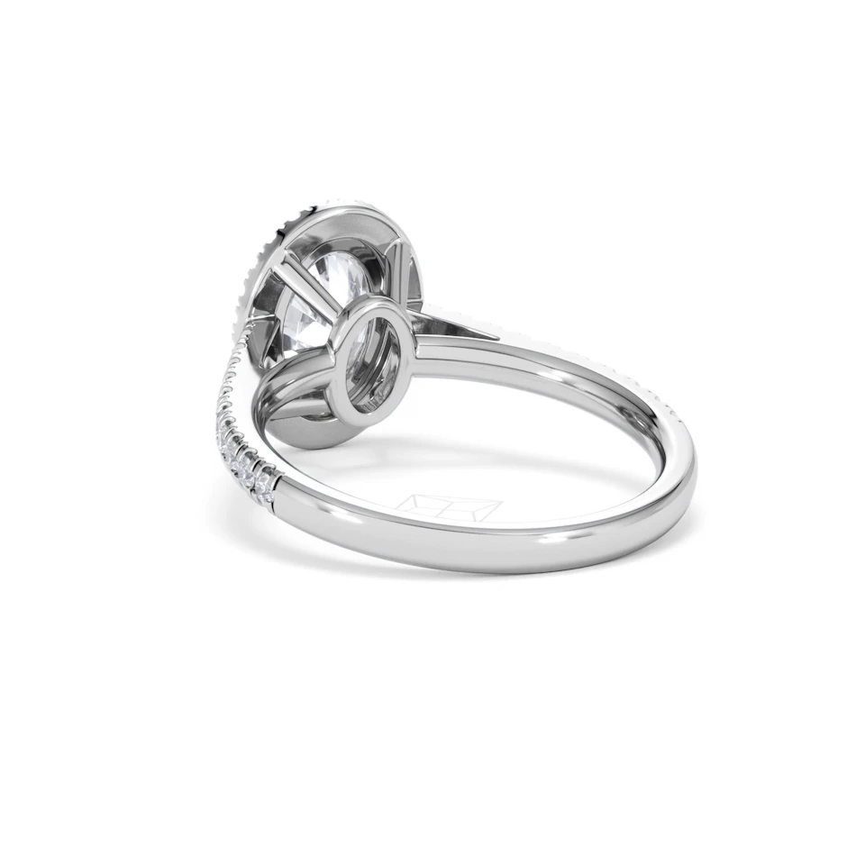 Georgina Lab Oval Diamond Halo Engagement Ring Platinum 2.05ct F/VS1