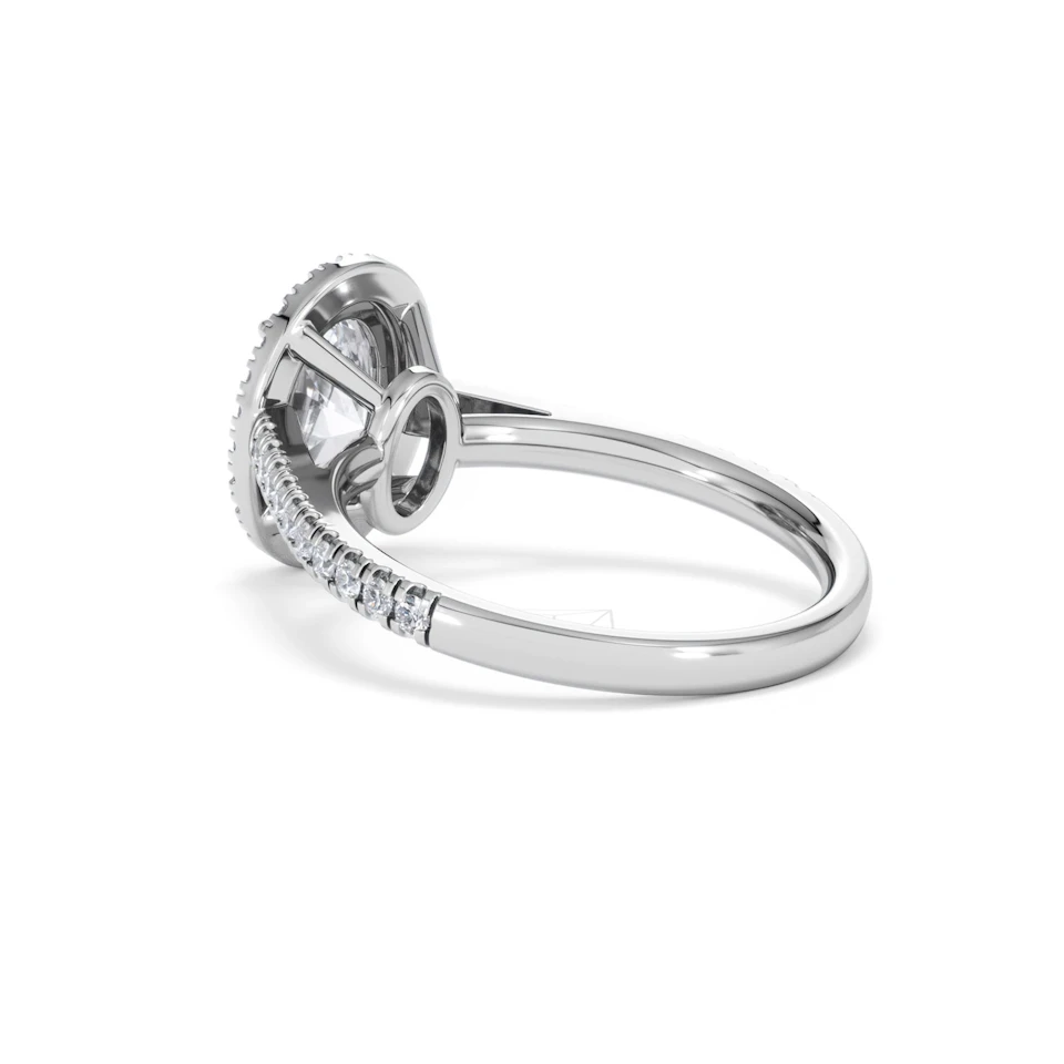 Georgina Lab Oval Diamond Halo Engagement Ring Platinum 2.05ct F/VS1