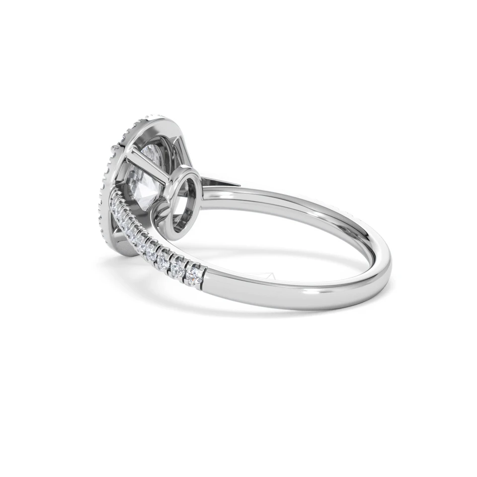 Georgina Lab Oval Diamond Halo Engagement Ring Platinum 2.05ct F/VS1
