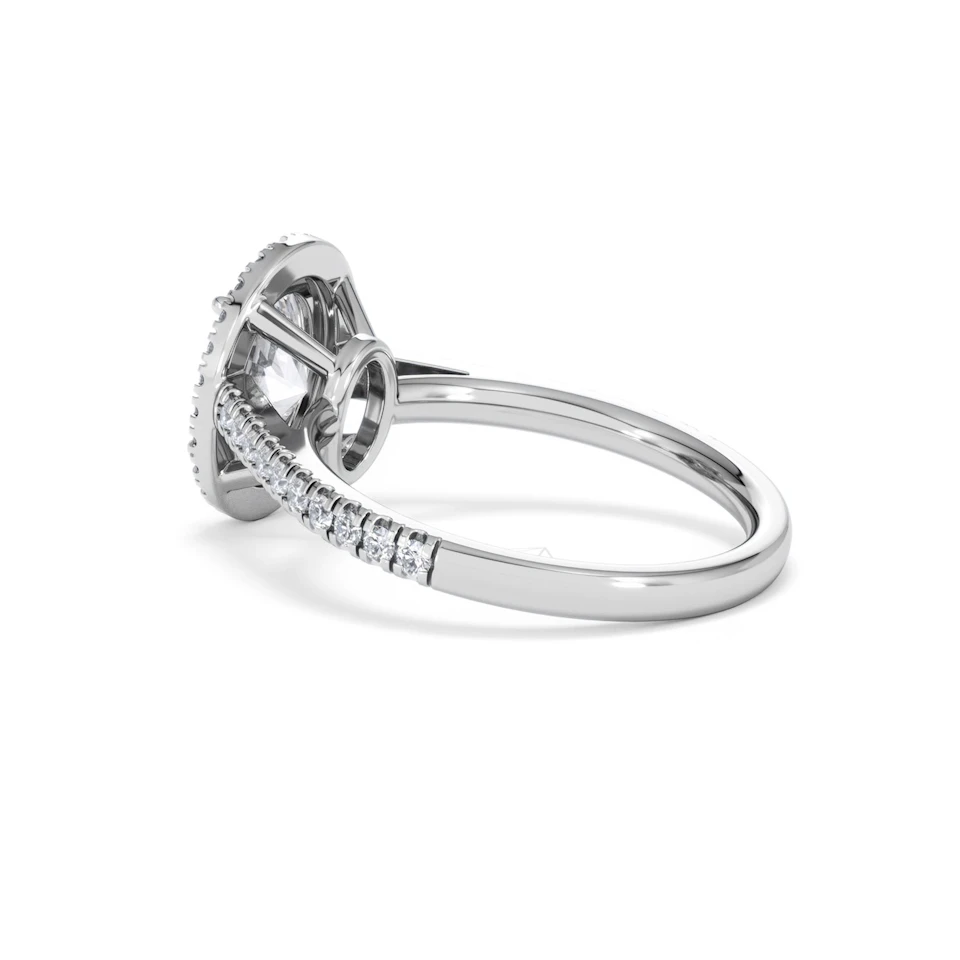 Georgina Lab Oval Diamond Halo Engagement Ring Platinum 2.05ct F/VS1