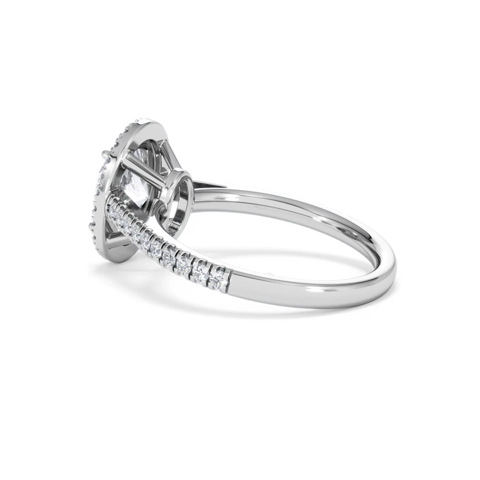 Georgina Lab Oval Diamond Halo Engagement Ring Platinum 2.05ct F/VS1