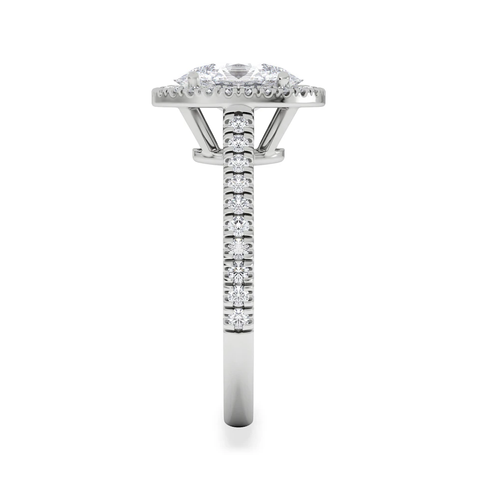 Georgina Lab Oval Diamond Halo Engagement Ring Platinum 2.05ct F/VS1