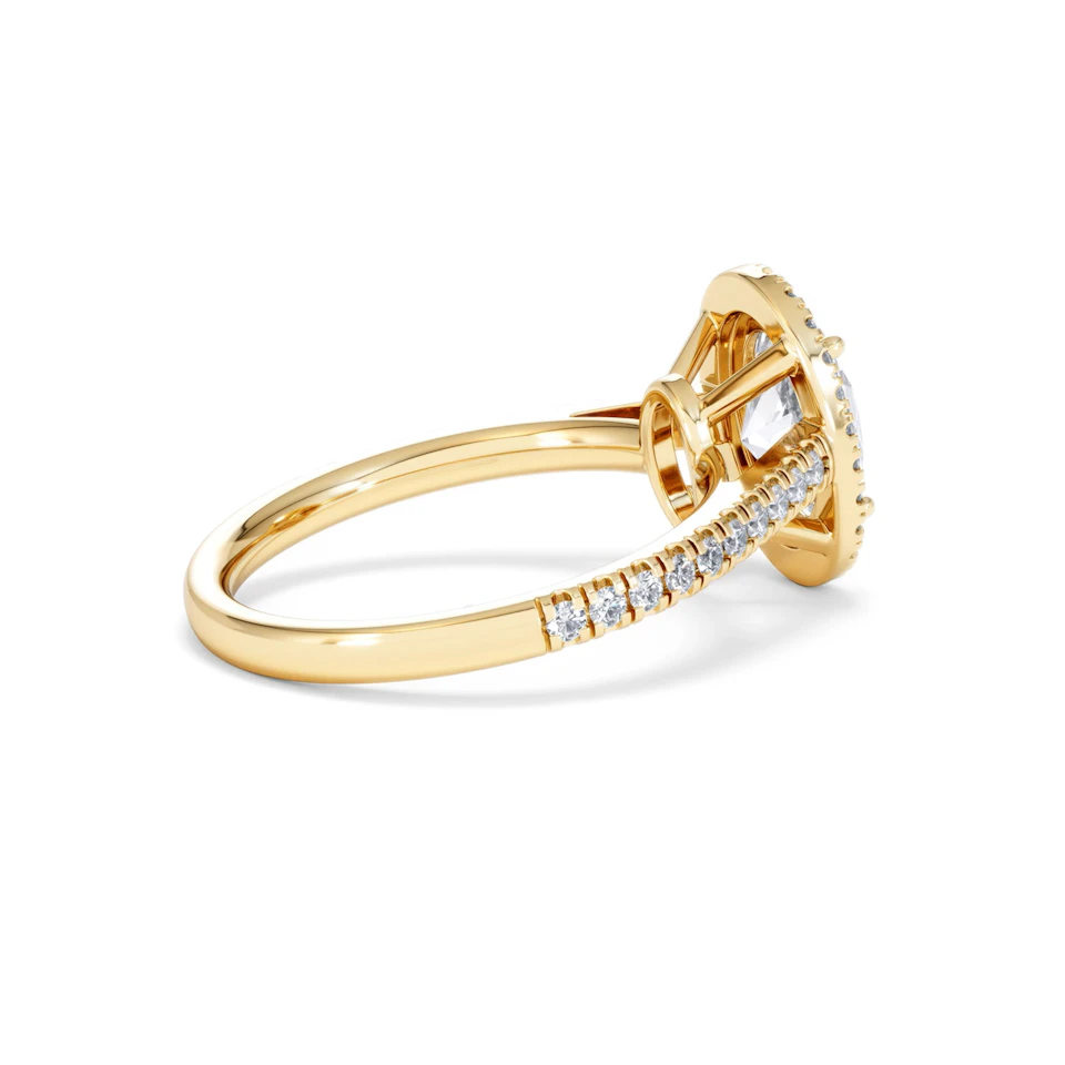 Georgina Lab Oval Diamond Halo Engagement Ring 18K Gold 2.05ct F/VS1