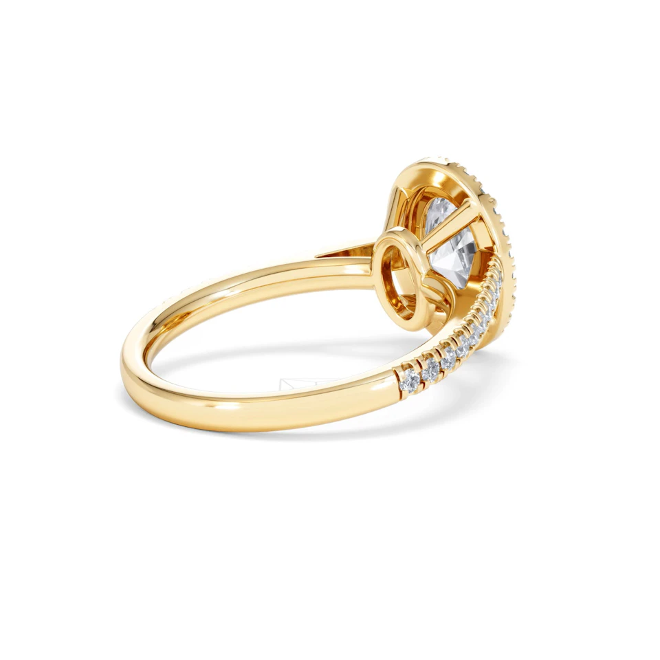 Georgina Lab Oval Diamond Halo Engagement Ring 18K Gold 2.05ct F/VS1