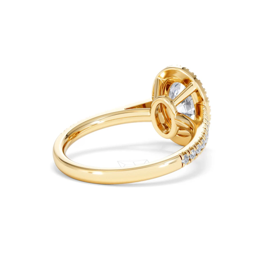 Georgina Lab Oval Diamond Halo Engagement Ring 18K Gold 2.05ct F/VS1