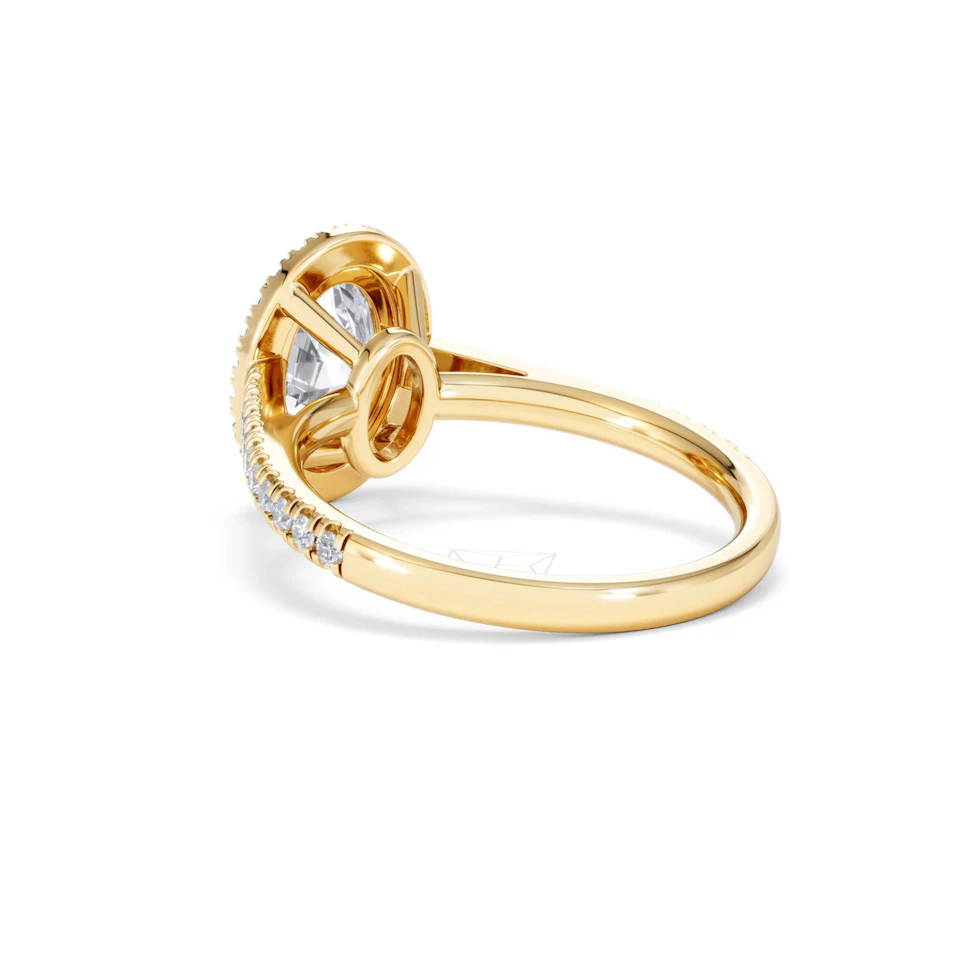 Georgina Lab Oval Diamond Halo Engagement Ring 18K Gold 2.05ct F/VS1