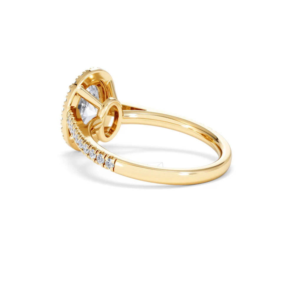 Georgina Lab Oval Diamond Halo Engagement Ring 18K Gold 2.05ct F/VS1
