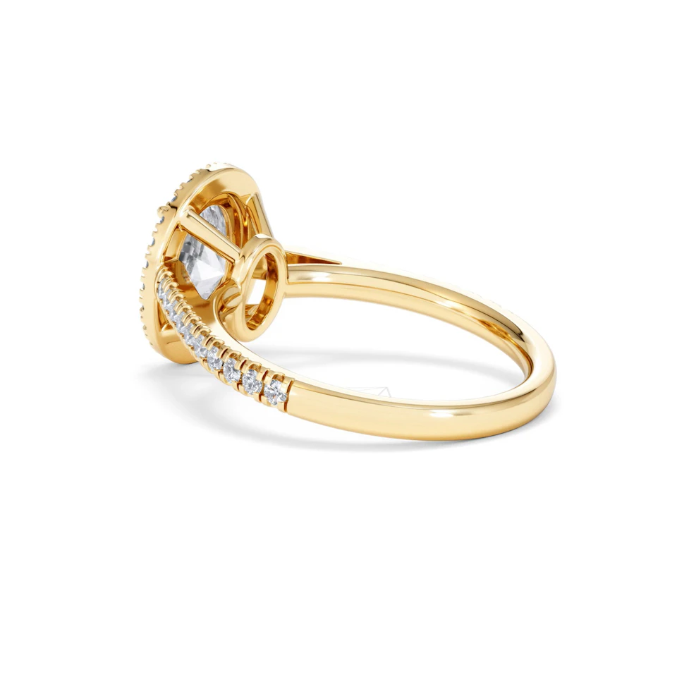 Georgina Lab Oval Diamond Halo Engagement Ring 18K Gold 2.05ct F/VS1