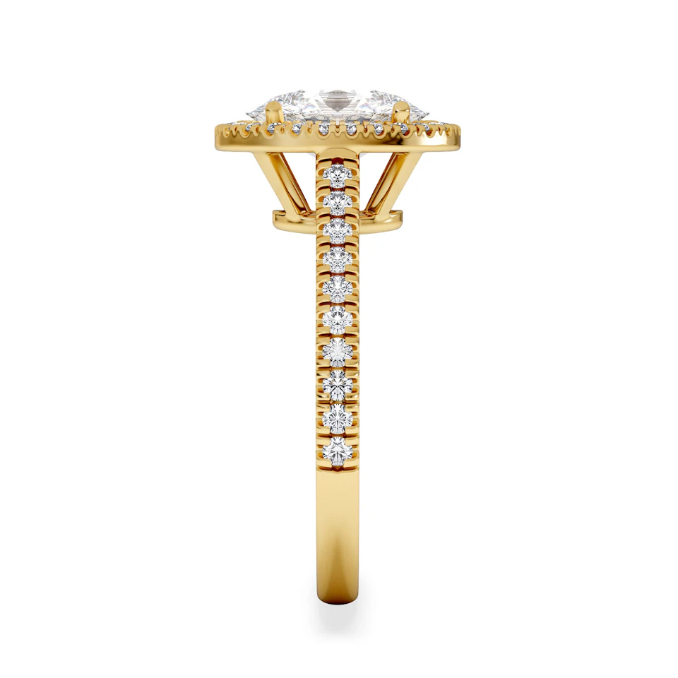 Georgina Lab Oval Diamond Halo Engagement Ring 18K Gold 2.05ct F/VS1