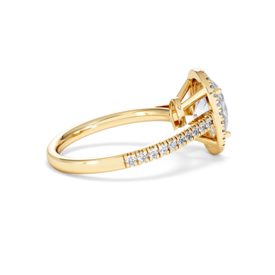 Georgina Lab Oval Diamond Halo Engagement Ring 18K Gold 2.55ct F/VS1