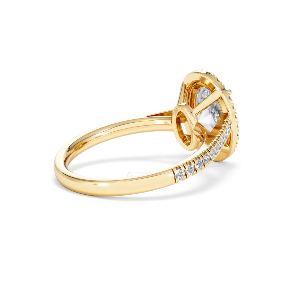 Georgina Lab Oval Diamond Halo Engagement Ring 18K Gold 2.55ct F/VS1