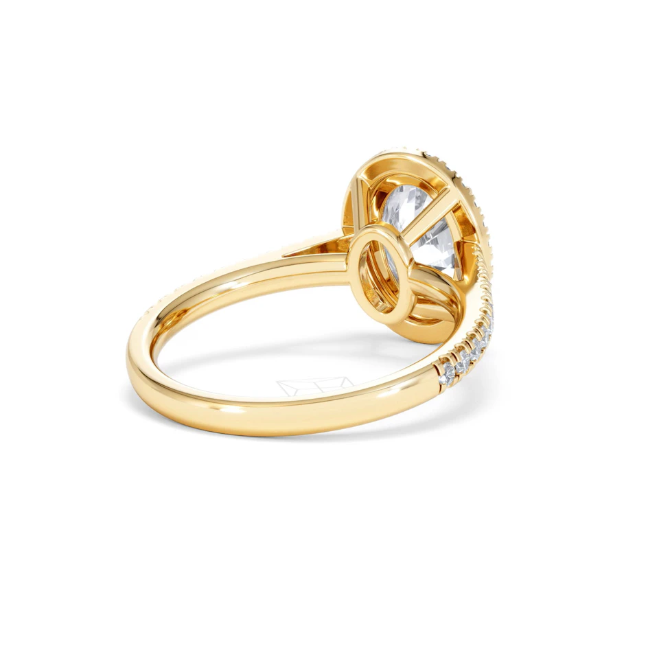 Georgina Lab Oval Diamond Halo Engagement Ring 18K Gold 2.55ct F/VS1