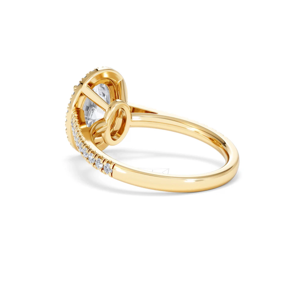 Georgina Lab Oval Diamond Halo Engagement Ring 18K Gold 2.55ct F/VS1