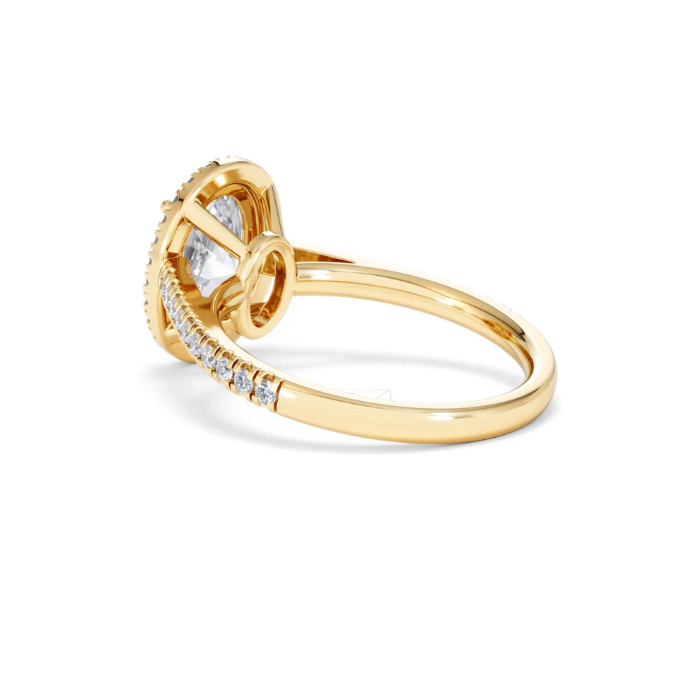 Georgina Lab Oval Diamond Halo Engagement Ring 18K Gold 2.55ct F/VS1