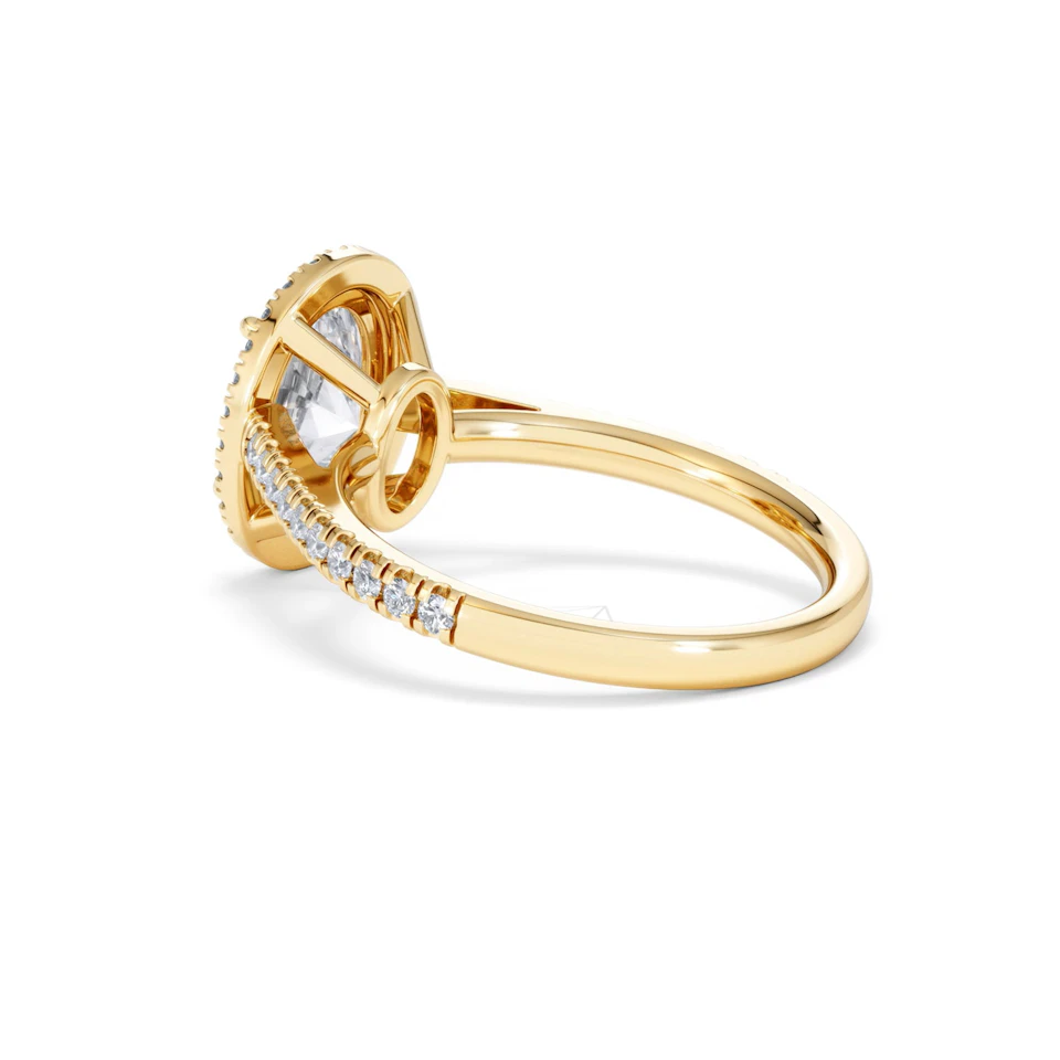 Georgina Lab Oval Diamond Halo Engagement Ring 18K Gold 2.55ct F/VS1