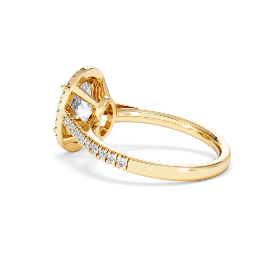 Georgina Lab Oval Diamond Halo Engagement Ring 18K Gold 2.55ct F/VS1