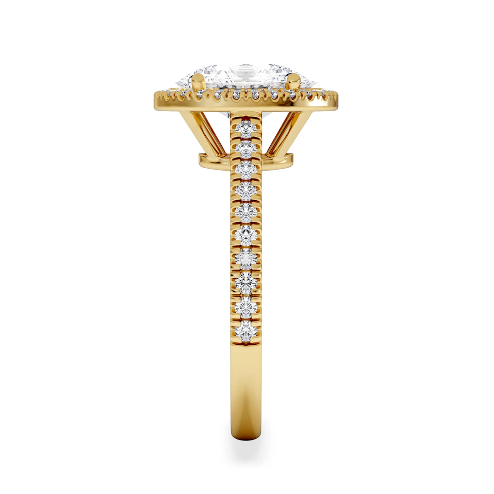 Georgina Lab Oval Diamond Halo Engagement Ring 18K Gold 2.55ct F/VS1