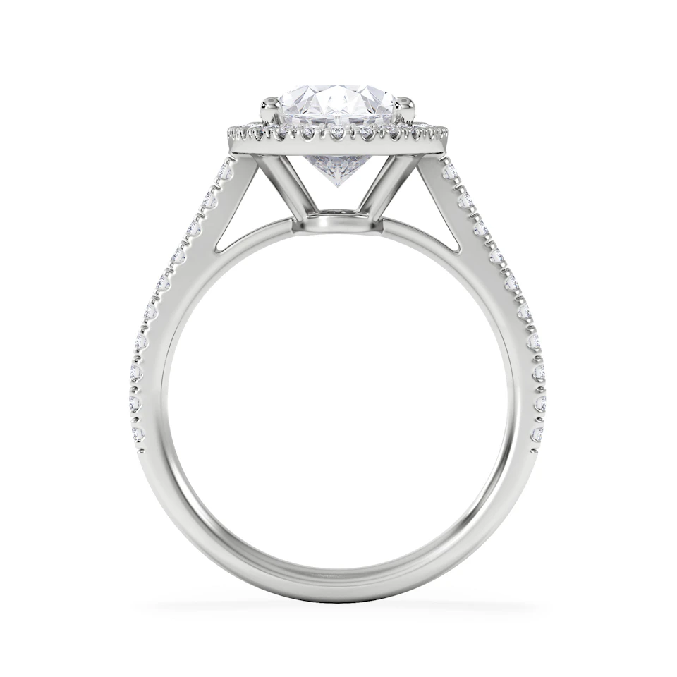 Georgina 3.50ct Lab Diamond Oval Cut Engagement Ring in 18K White Gold G/VS1