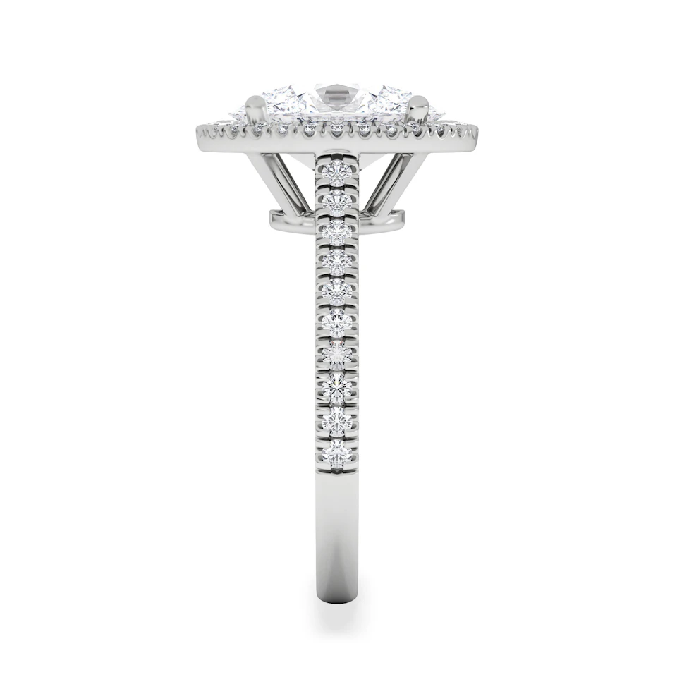 Georgina 3.50ct Lab Diamond Oval Cut Engagement Ring in 18K White Gold G/VS1