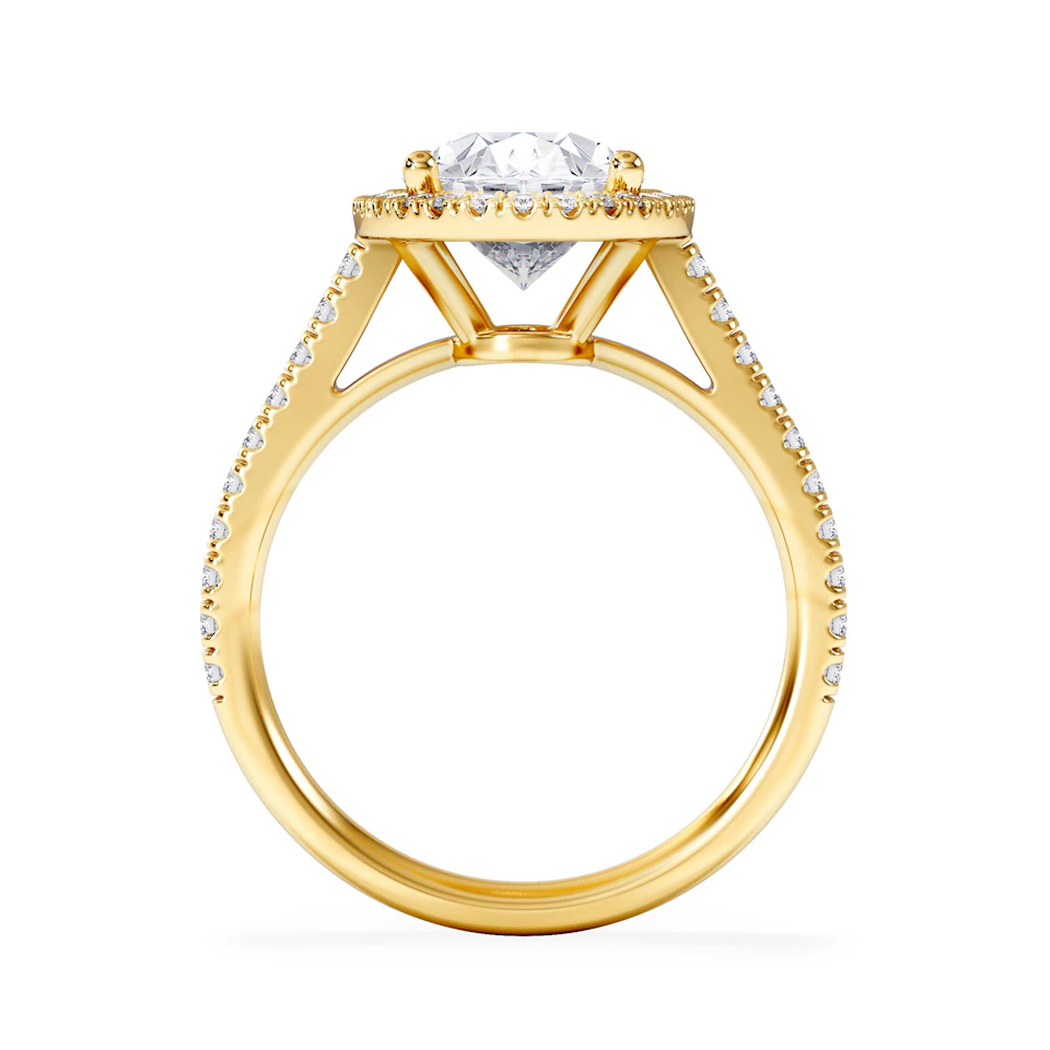 Georgina 3.50ct Lab Diamond Oval Cut Engagement Ring in 18K Yellow Gold G/VS1