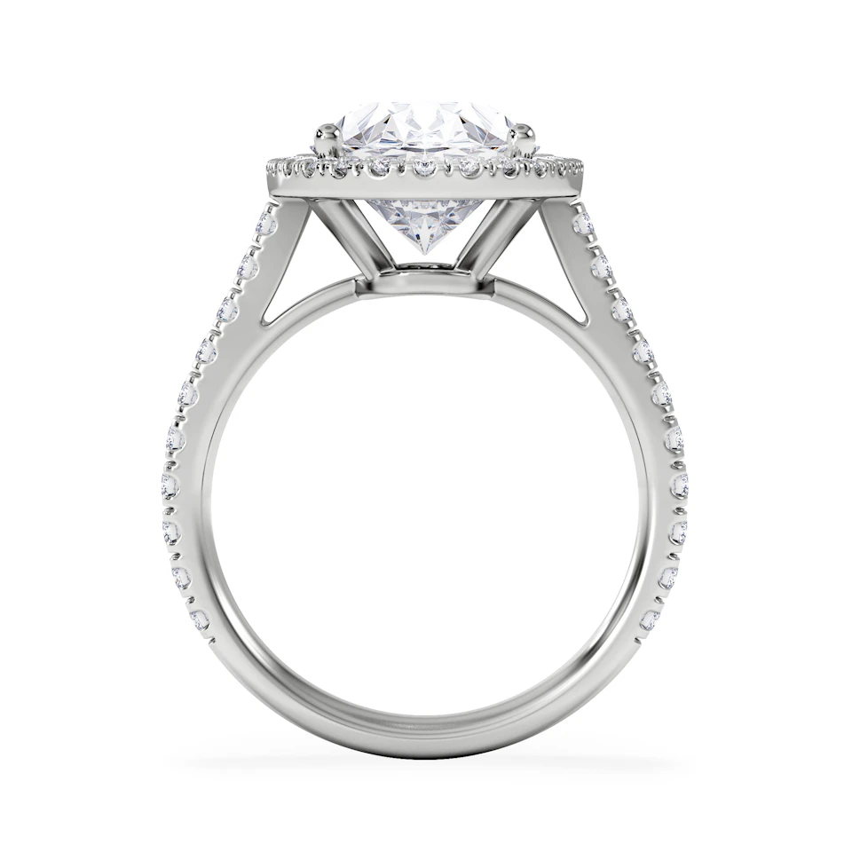 Georgina 5.70ct Lab Diamond Oval Cut Engagement Ring in 18K White Gold G/VS1