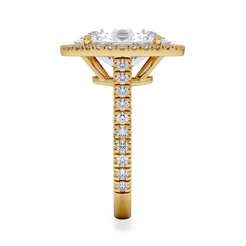 Georgina 5.70ct Lab Diamond Oval Cut Engagement Ring in 18K Yellow Gold G/VS1