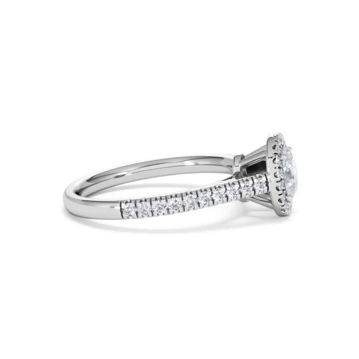 Georgina Lab Oval Diamond Halo Engagement Ring Platinum 1.00ct F/VS1