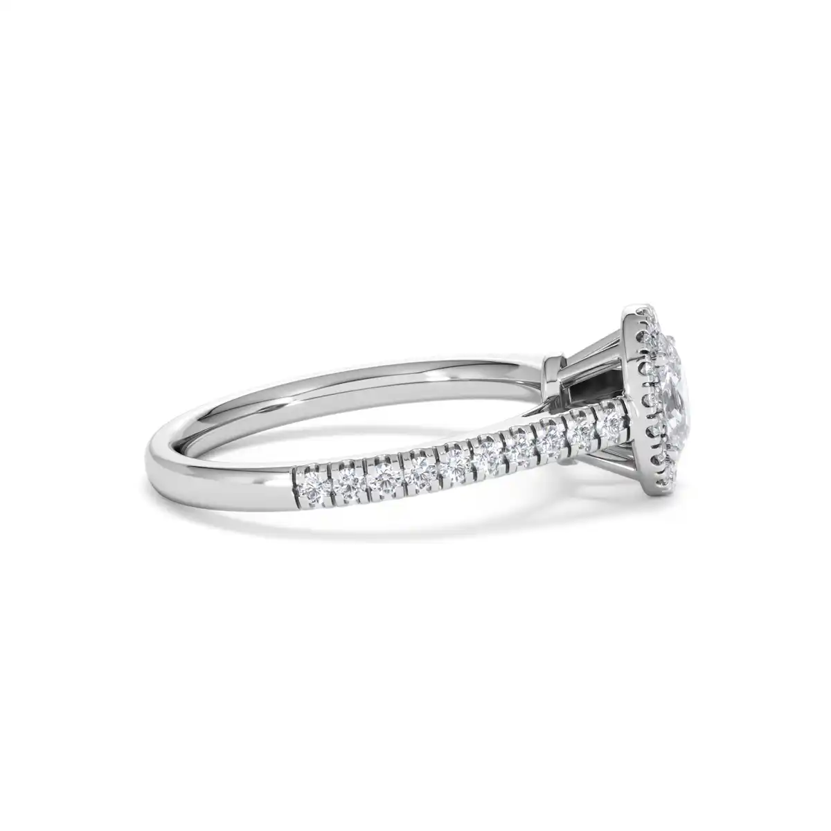 Georgina Lab Oval Diamond Halo Engagement Ring Platinum 1.00ct F/VS1