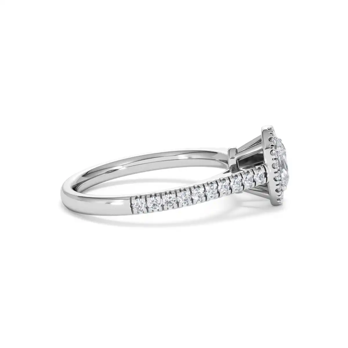 Georgina Lab Oval Diamond Halo Engagement Ring Platinum 1.00ct F/VS1