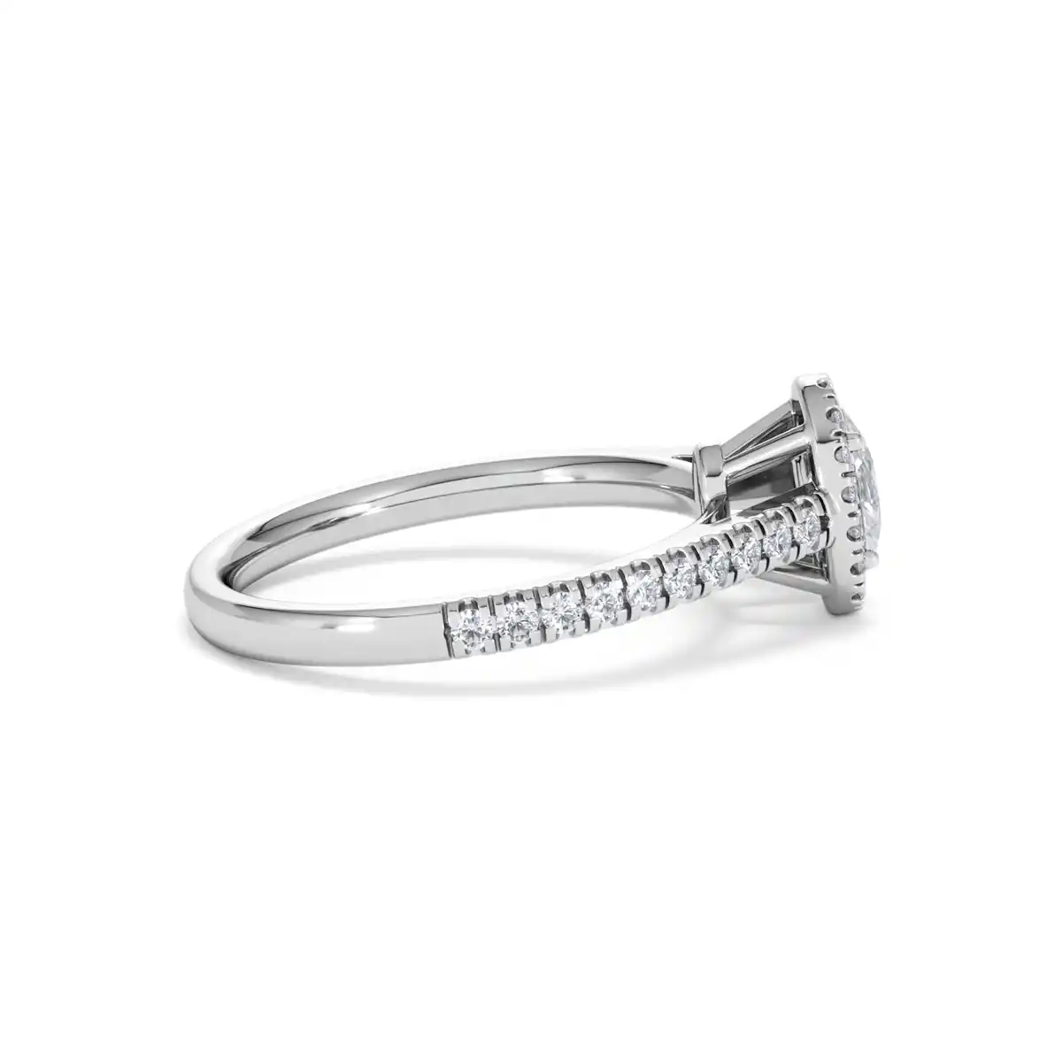 Georgina Lab Oval Diamond Halo Engagement Ring Platinum 1.00ct F/VS1