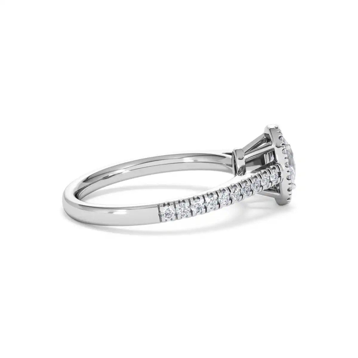 Georgina Lab Oval Diamond Halo Engagement Ring Platinum 1.00ct F/VS1