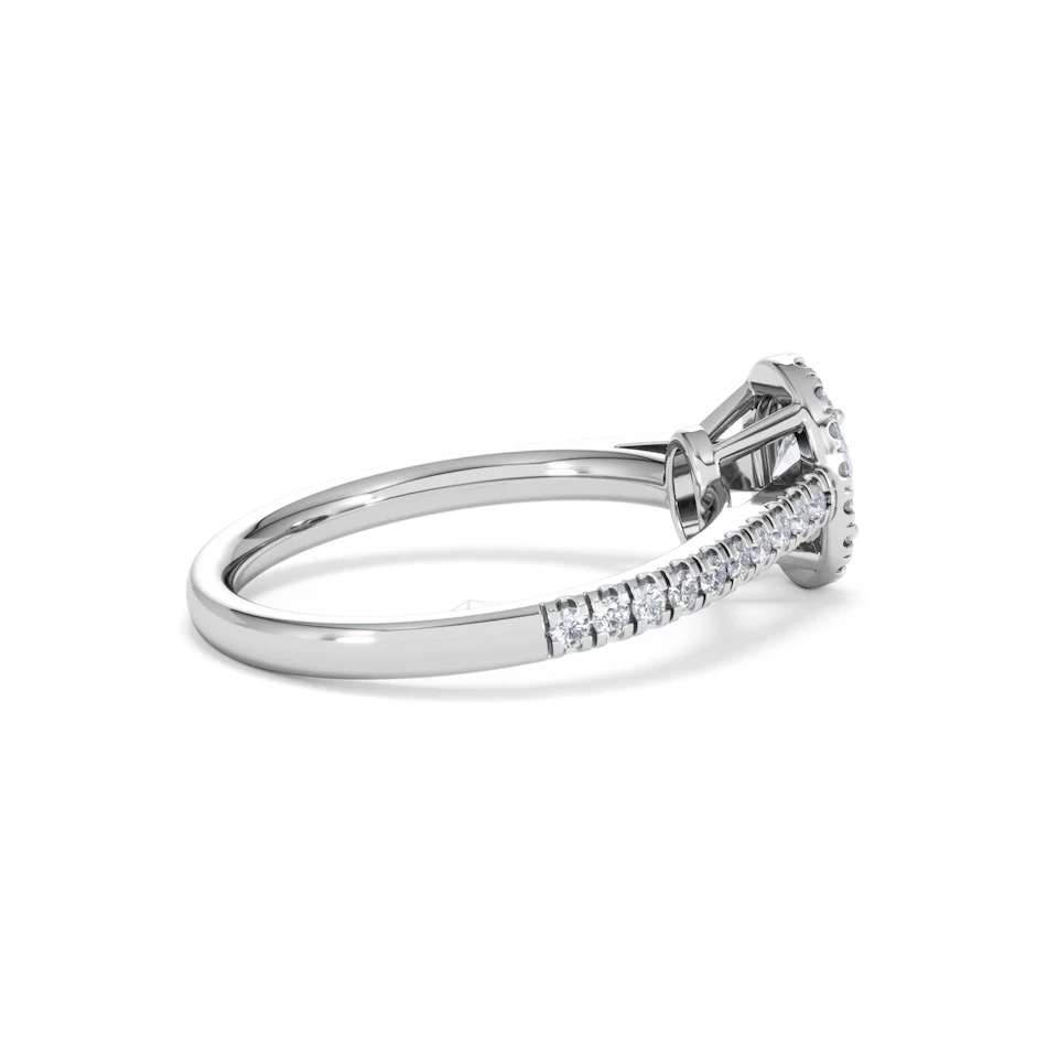 Georgina Lab Oval Diamond Halo Engagement Ring 18K White Gold 1.00ct F/VS1